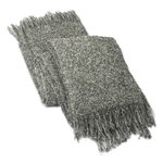 Alpaca blend throw, 'Cozy Grey' - Hand Woven Grey Boucle Alpaca Blend Throw from Peru