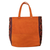 Wool-accented leather tote bag, 'Inca Sunset' - Orange Leather Tote Bag with Wool Accents thumbail