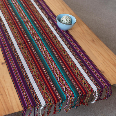 Tischläufer aus Alpaka-Mischung - Tischläufer aus juwelenfarbener Alpakamischung
