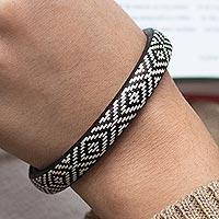 Natural fiber bangle bracelet, 'Children of the Valley' - Handcrafted Woven Bangle Bracelet