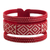 Natural fiber cuff bracelet, 'Harvest Weave' - Red and Off-White Cuff Bracelet