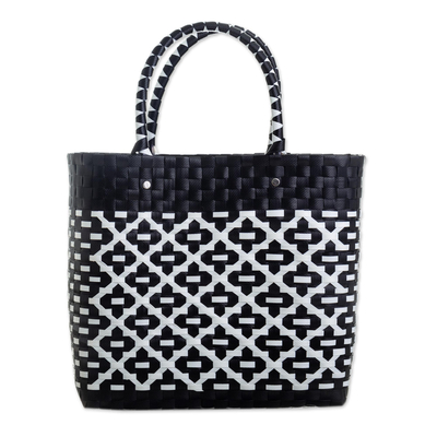 Handwoven tote bag, 'Shopping Spree - Eco-Friendly Recycled Tote Bag