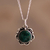 Chrysocolla pendant necklace, 'Vintage Floral' - Silver Chrysocolla Floral Pendant Necklace from Peru (image 2) thumbail
