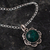 Chrysocolla pendant necklace, 'Vintage Floral' - Silver Chrysocolla Floral Pendant Necklace from Peru (image 2b) thumbail