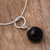 Onyx pendant necklace, 'Mysterious Light' - Black Onyx Bead Silver Pendant Necklace from Peru (image 2b) thumbail