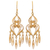 Gold-plated filigree chandelier earrings, 'Catacaos Cascade' - Chandelier Earrings in 24k Gold Plate