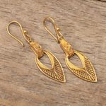 Gold-plated filigree dangle earrings, 'Talara Treasure' - Hand Crafted 24k Gold-Plated earrings