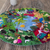 Cotton applique table mat, 'Life in the Country' - Andean Folk Art Applique Table Mat