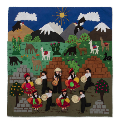 Andean Themed Applique Wall Hanging