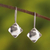 Sterling silver dangle earrings, 'Dimpled' - Square Sterling Silver Earrings thumbail