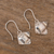 Sterling silver dangle earrings, 'Dimpled' - Square Sterling Silver Earrings (image 2b) thumbail