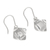 Sterling silver dangle earrings, 'Dimpled' - Square Sterling Silver Earrings (image 2c) thumbail