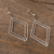 Sterling silver dangle earrings, 'Rhombus Glam' - Diamond-Shaped Sterling Silver Earrings (image 2b) thumbail