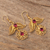 Vergoldete filigrane Ohrhänger, „Piura Posy“ – Blumenohrringe aus vergoldetem Filigran