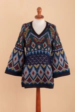 Baby alpaca blend tunic sweater, 'Enchanting Style' - Baby Alpaca Blend Pullover Sweater