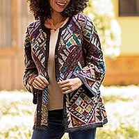 Cardigan-Pullover aus Alpaka-Mischung, „Rurichinchay Heights“ – Kimono-Cardigan-Pullover aus Baby-Alpaka-Mischung aus Peru