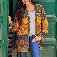 Alpaca art knit cardigan, Chevere