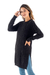 100% baby alpaca sweater, 'Long Lines in Charcoal' - Charcoal Alpaca Tunic Sweater Dress (image 2b) thumbail