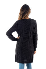 100% baby alpaca sweater, 'Long Lines in Charcoal' - Charcoal Alpaca Tunic Sweater Dress