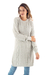 100% baby alpaca sweater, 'Long Lines in Grey' - Baby Alpaca Grey Tunic Sweater Dress (image 2a) thumbail