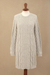 100% baby alpaca sweater, 'Long Lines in Grey' - Baby Alpaca Grey Tunic Sweater Dress (image 2g) thumbail