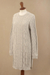 100% baby alpaca sweater, 'Long Lines in Grey' - Baby Alpaca Grey Tunic Sweater Dress