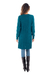 100% baby alpaca sweater dress, 'Winter Teal' - Baby Alpaca Teal Cable Knit Tunic Sweater Dress (image 2c) thumbail