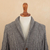 Men's 100% baby alpaca cardigan sweater, 'Geometric Alpaca' - Men's Button Front Grey Baby Alpaca Cardigan Sweater (image 2f) thumbail