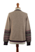 100% alpaca cardigan sweater, 'Tribal Taupe' - 100% Alpaca Cardigan Sweater with Geometric Patterns (image 2f) thumbail