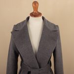 Baby alpaca blend long coat, 'Classically Chic in Grey' - Grey Baby Alpaca Blend Long Wrap Coat