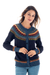 Alpaca cardigan sweater, 'Andean Alpine' - 100% Alpaca Yoke Cardigan Sweater with Buttons From Peru (image 2a) thumbail