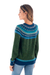 Alpaca cardigan sweater, 'Andean Forest' - 100% Alpaca Green Yoke Cardigan From Peru (image 2d) thumbail