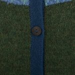 Alpaca cardigan sweater, 'Andean Forest' - 100% Alpaca Green Yoke Cardigan From Peru