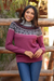 100% alpaca sweater, 'Mountain Snowflakes in Rose' - Turtleneck Sweater in 100% Alpaca (image 2) thumbail
