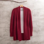 Alpaca blend cardigan sweater, 'Red Wrap' - Alpaca Blend Red Open Cardigan Sweater From Peru