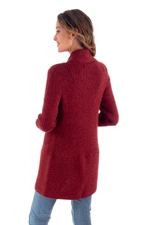 Alpaca blend cardigan sweater, 'Red Wrap' - Alpaca Blend Red Open Cardigan Sweater From Peru