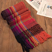 100% alpaca scarf, 'Joyous Colors' - Multicolored 100% Alpaca Scarf