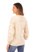 100% baby alpaca sweater, 'Elegant Blossoms' - Hand Embroidered Ivory Baby Alpaca Pullover Sweater (image 2d) thumbail