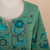 Pima cotton cardigan, 'Jade Garden' - Green Floral Cotton Cardigan
