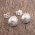 Sterling silver stud earrings, 'Moonscape' - Stippled Sterling Silver Earrings (image 2) thumbail