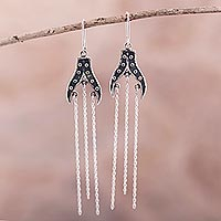 Sterling silver dangle earrings, 'Exotic Cascade' - Sterling Silver Earrings from Peru