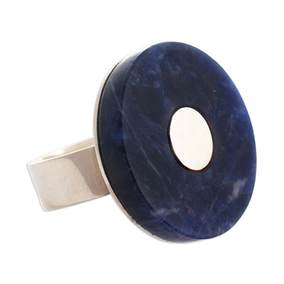 Sodalite and Sterling Cocktail Ring