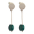 Chrysocolla dangle earrings, 'High Point in Green' - Modern Chrysocolla Earrings (image 2a) thumbail