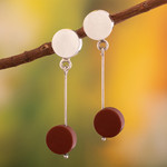 Jasper dangle earrings, 'High Point in Red' - Handcrafted Sterling Silver and Red Jasper Dangle Earrings