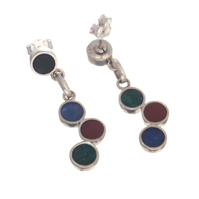 Multi-gemstone dangle earrings, 'Miraflores Cascade' - Hand Crafted Gemstone Dangle Earrings