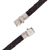 Leather and sterling silver pendant bracelet, 'Texture Trends' - Leather and Silver Wristband Bracelet (image 2d) thumbail