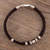 Men's leather and sterling silver bracelet, 'Different Paths' - Braided Brown Leather and Sterling Silver Men's Bracelet (image 2b) thumbail