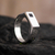 Men's obsidian signet ring, 'Black Box' - Modern Men's Obsidian Ring thumbail