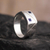 Men's obsidian and sodalite signet ring, 'Oblique' - Men's Inlaid Gemstone Ring (image 2) thumbail