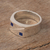 Men's obsidian and sodalite signet ring, 'Oblique' - Men's Inlaid Gemstone Ring (image 2b) thumbail